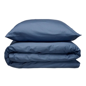 Sengetøj 150x210 / 50x60 cm - Blocks - Bomuldssatin - Dark Blue - PRIMA by Luna Denmark